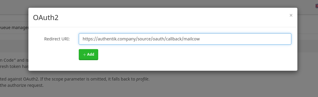 Add OAuth2 Client